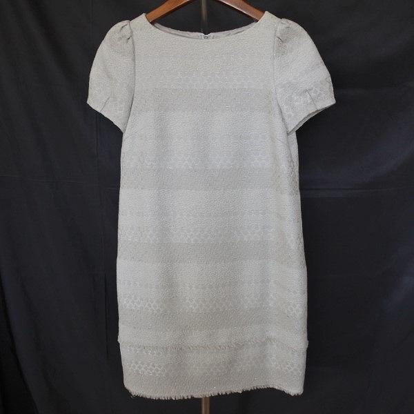 #anc  ジルスチュアート JILLSTUART ワンピース 0 グレー系 シルバーラメ 半袖 バックジップ レディース [789007]