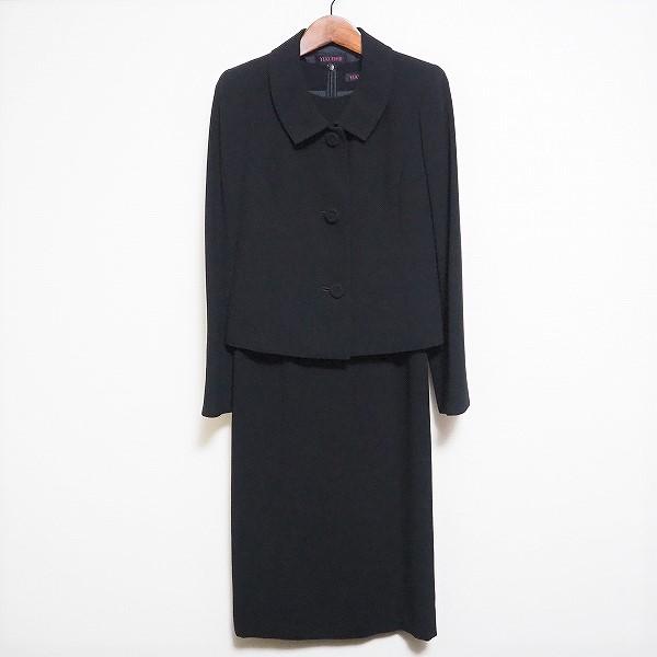 anc ユキトリイ YUKITORII ワンピーススーツ 7 黒 フォーマル ステッチ  