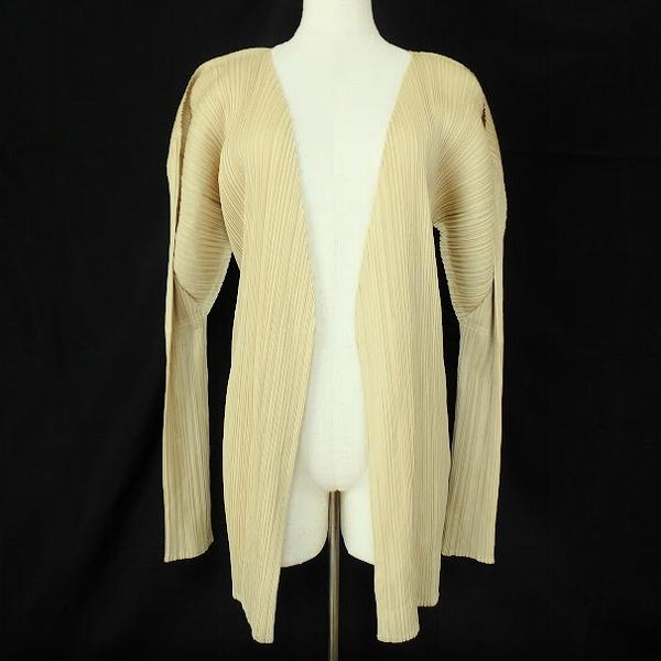 美品　イッセイ　ミヤケ　プリーツプリーズ　カーディガン　ベージュ 美品 イッセイ ミヤケ プリーツプリーズ カーディガン ベージュ PLEATS