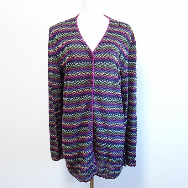 anc ミッソーニスポーツ MISSONI SPORT カーディガン 44 紫 マルチ