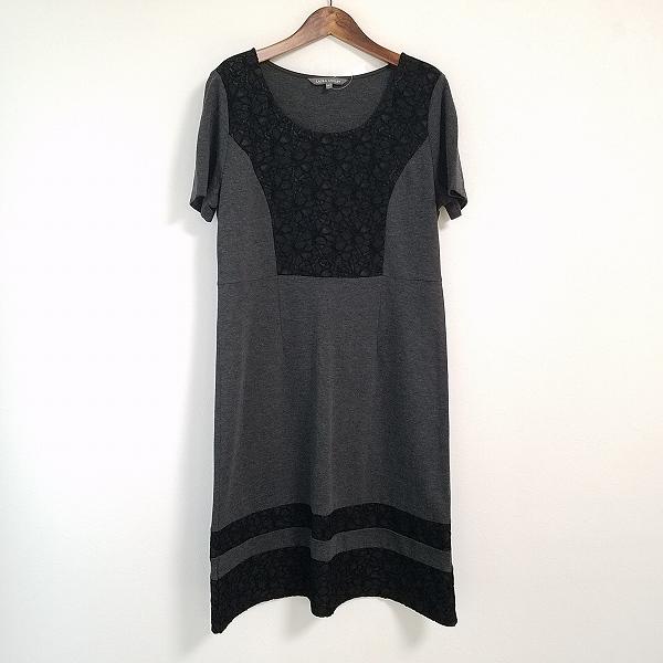 snc ローラアシュレイ LAURAASHLEY ワンピース 13 グレー 黒 レース  