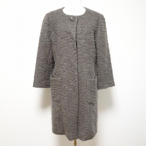 Leilian #wnc レリアン コート 9 グレー系 モヘア混 ファー ノー