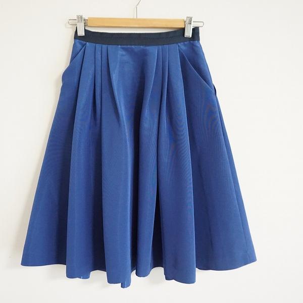 #anc  ランバン LANVIN スカート 36 青 ひざ丈 レディース [797287]