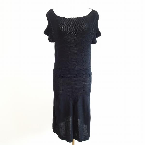 CHANEL #spc シャネル ワンピース 44 黒 ニット 半袖 94305 CHANEL #spc シャネル ワンピース 44 黒 ニット 半袖 94305