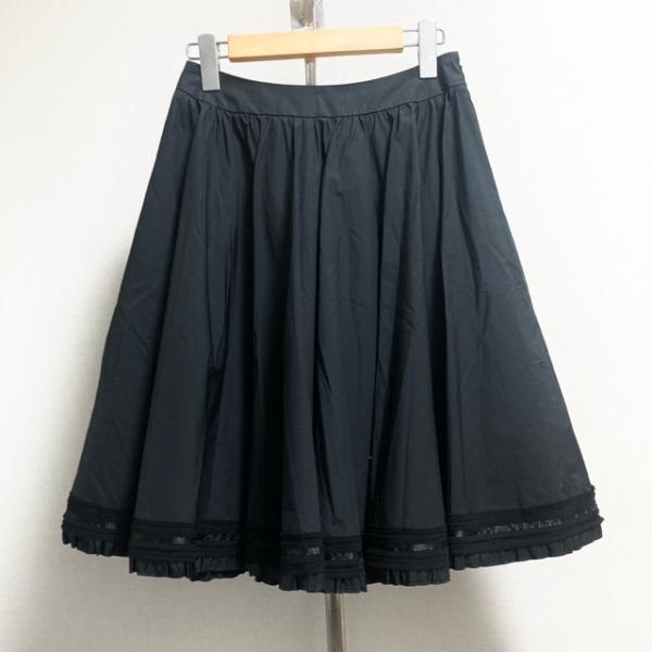 #anc  トゥービーシック TO BE CHIC スカート 38 黒 フリル レディース [798473]
