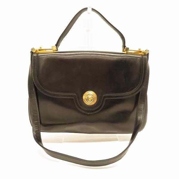 axb グッチ GUCCI ショルダーバッグ ハンドバック 黒系 2way オールド 