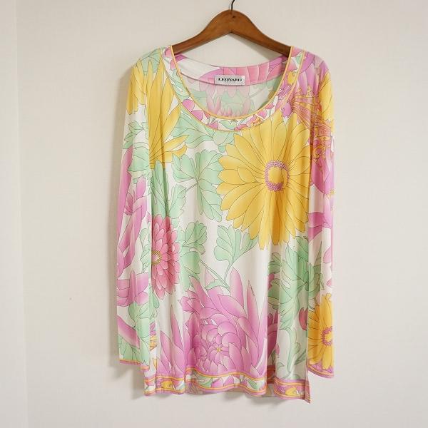 apc レオナール LEONARD チュニック 42 マルチ 花柄 シルク 長袖 