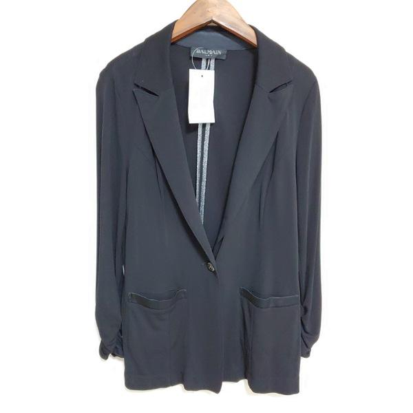 anc バルマン BALMAIN ジャケット 11 黒 薄手 シングルボタン 