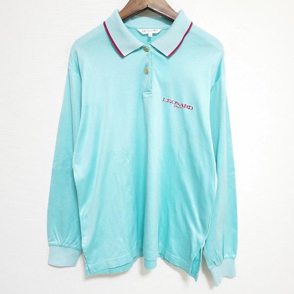 apc レオナールスポーツ LEONARD SPORT ポロシャツ L 水色 金ボタン 
