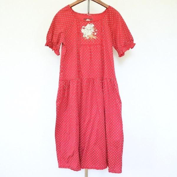 PINK HOUSE 花柄 半袖 ロングワンピース 赤 【公式通販】