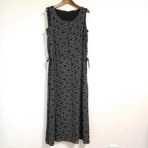 INGEBORG #snc インゲボルグ ワンピース 黒 ノースリーブ ロング 花柄 