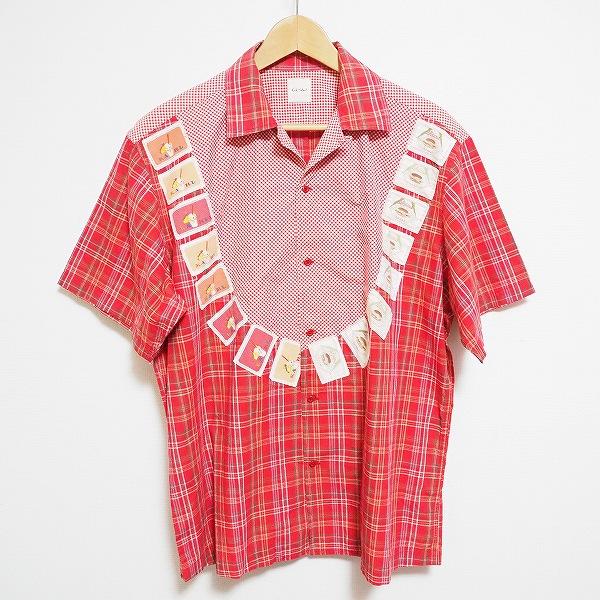 90s【Karl Helmut／カールヘルム】ダルマ刺繍入ハーフシップ半袖シャツ 90s【Karl Helmut／カールヘルム】ダルマ刺繍入ハーフシップ半袖