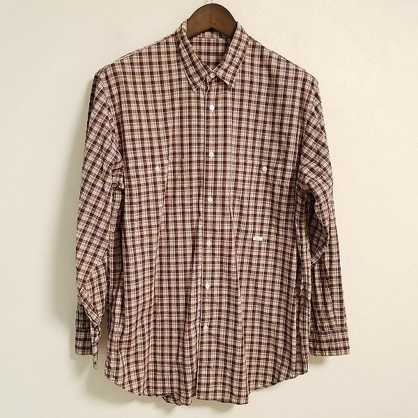 美品 Papas パパス コーデュロイ 刺繍ロゴ 総柄 BD 長袖シャツ Papas パパス 長袖シャツ コーデュロイ 刺繍ロゴ 総柄 BD