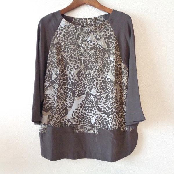 #anc ローラアシュレイ LAURAASHLEY チュニック 34 カーキ系  柄  バックジップ タグ付き 美品 レディース [818179]