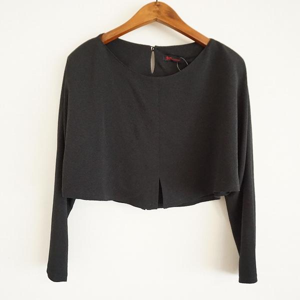 #apc  シセンドウ 詩仙堂 カットソー 黒 ちりめん ショート丈 ドルマン 無地 レディース [819971]