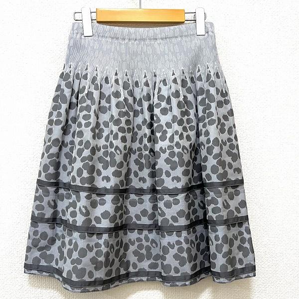ꕤYUKI TORIIスカート・レオパード柄・美品ꕤ YUKI TORII #anc ユキトリイ YUKITORII スカート 40 グレー系