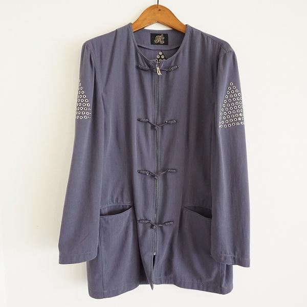 伊太利屋 #anc GKITALIYA ブルゾン 11 グレー ノーカラー ジップ