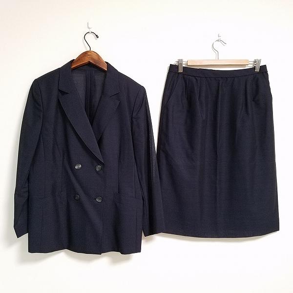 レリアン スカートスーツ サイズ13＋ S Leilian（レリアン） #snc スカートスーツ 13+ 紺 ツーピース ダブル