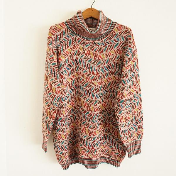 wnc ミッソーニ MISSONI ニット・セーター マルチ 総柄 タートルネック  
