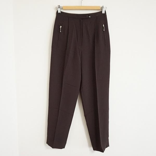 anc GKITALIYA 伊太利屋 パンツ 7 茶 センタープレス レディース  