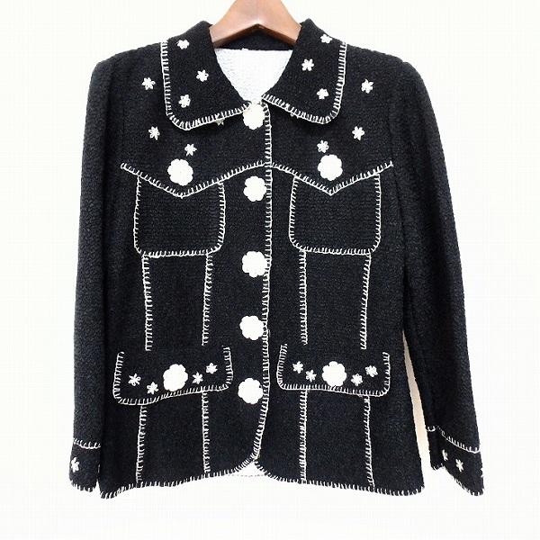 未使用品】ノコオーノ プリーツ フラワーモチーフ ジャケット