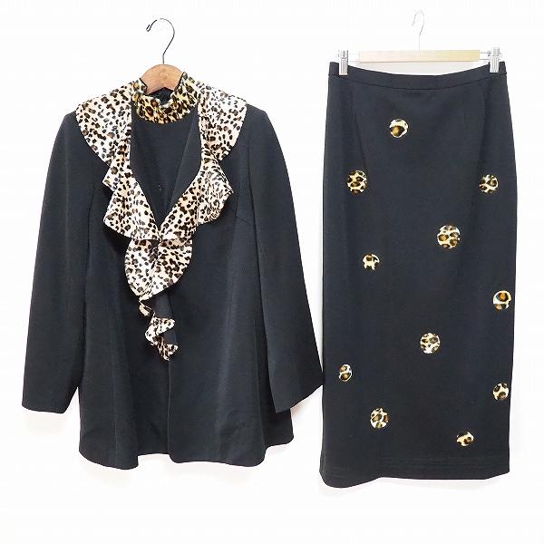 anc ミズレイコ MS.REIKO セットアップ 黒 スリーピース ヒョウ柄