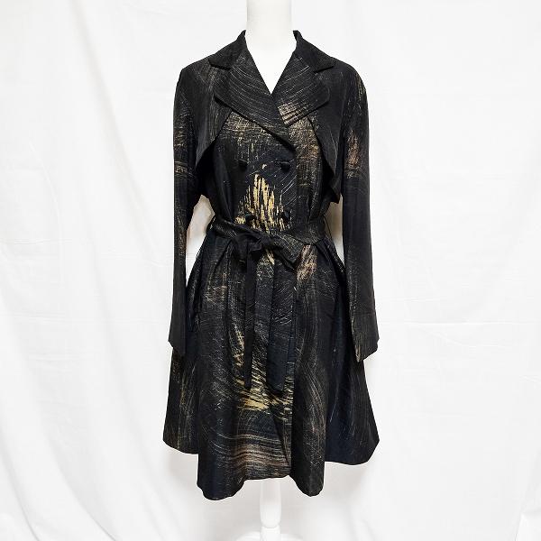 anc ランバン LANVIN コート 40 黒 ベージュ ダブルボタン