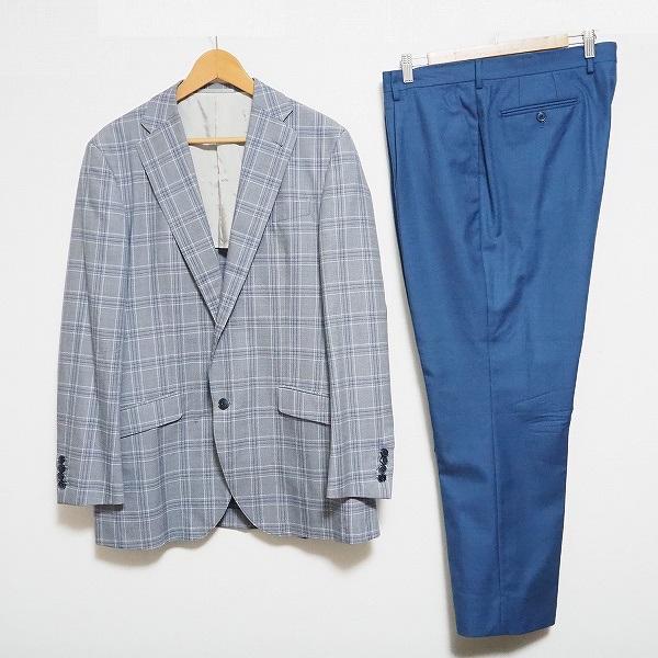 anc ハケットロンドン HACKETT LONDON シングルスーツ グレー 青 S2B 