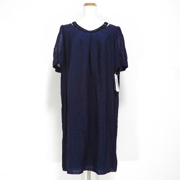 snc レリアン Leilian ワンピース 半袖 ひざ丈 ボーダー ラメ ライン  