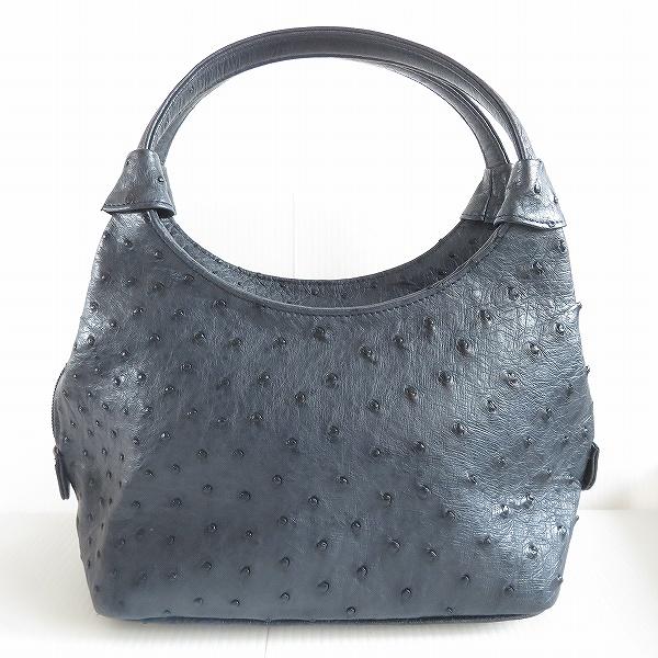 Fendi グレー ケープコート 40日本製オーストリッチハンドバッグ