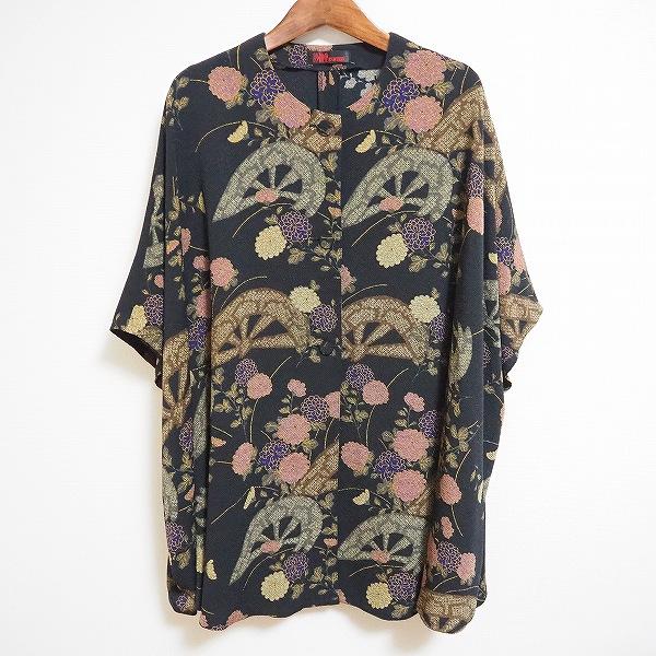 美品 詩仙堂 Tsコレクション 縮緬 和柄 チュニック ちりめん 大きい