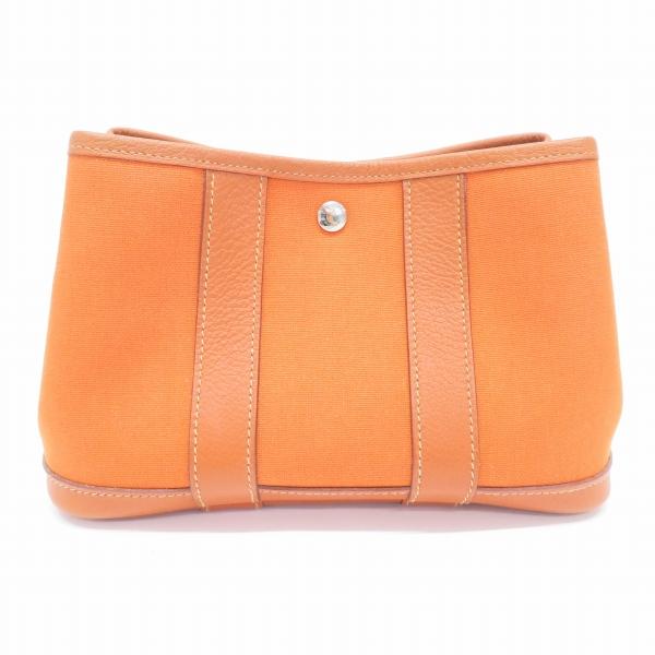 apze エルメス HERMES ポーチ ガーデンパーティ TTPM オレンジ トワル 