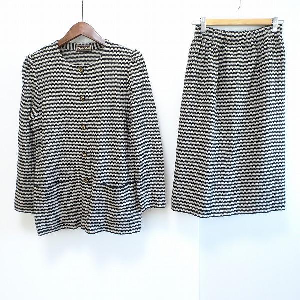 anc サイトウトヨコ 斉藤都世子 スカートスーツ ベージュ 黒  