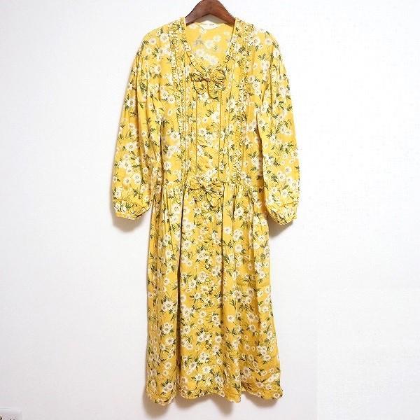 【新品タグ付き】ピンクハウス 段々 ワンピース ピコフリル 花柄 野ばらとチェリープリントワンピース｜ピンクハウスオフィシャル