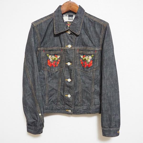 apc ピンクハウス PINKHOUSE ジャケット M 黒系 デニム さくらんぼ 