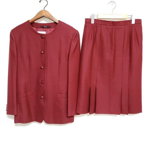 wnc ダックス DAKS スカートスーツ 11 えんじ セットアップ ツーピース  