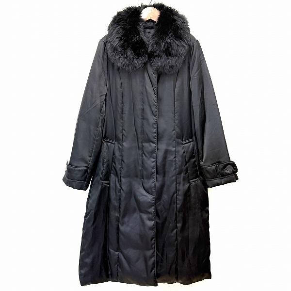 アクアスキュータム Aquascutum ダウンコート フォックスファー 黒 wnc アクアスキュータム Aquascutum コート 黒 ダウンコート