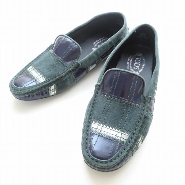 【美品】TOD'S レザー ドライビングシューズ ローファー　シルバー金具 TOD'S ドライビングシューズ 40 ローファー ブラック シルバー