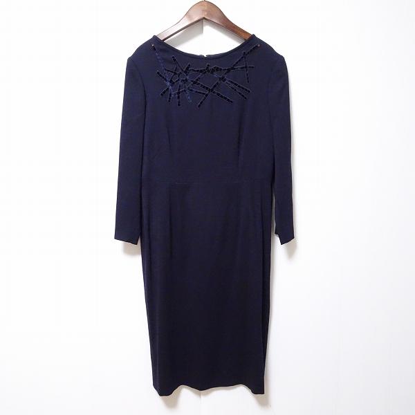 anc エスカーダ ESCADA ワンピース 38 紺 ロング レディース [840811 