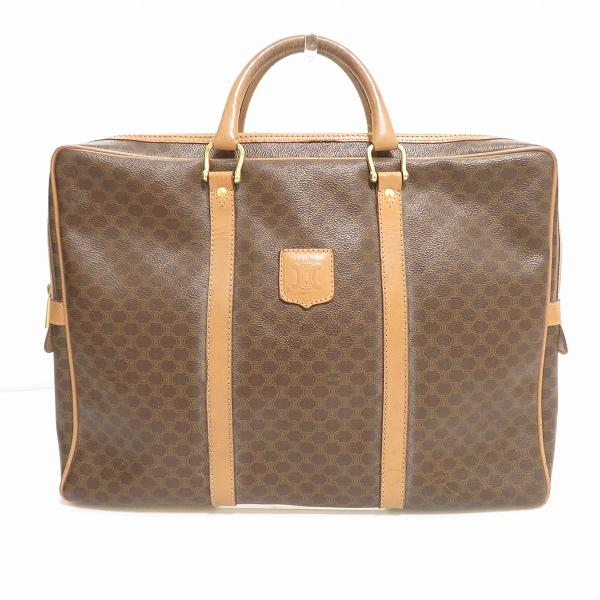 【美品】CELINE マカダム柄 ブリーフケース ビジネスバッグ PVC 茶色 CELINE（セリーヌ） #anb ブリーフケース 書類かばん ビジネス 茶系