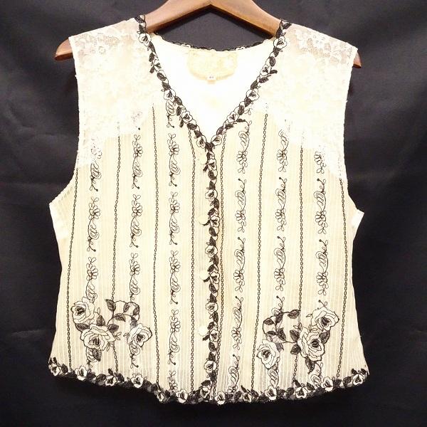 美品 Rossa インポートローサ レース メッシュ シアーベスト ジレ ベスト ジレ 刺繍レースシアーベスト レディース : ZOZOTOWN