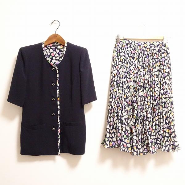 ラピーヌ LAPICA セットアップ スーツ 昭和レトロ バブリーダンス 9号 LAPINE BLANCHE（ラピーヌブランシュ） #snc セットアップ 9 紺 マルチ