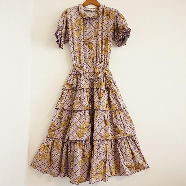 snc ワンダフルワールド WONDERFUL WORLD ワンピース 紫系 半袖 ロング  