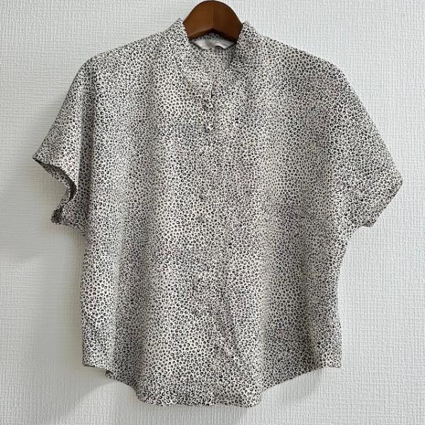 詩仙堂　ちりめん素材　半袖　Tシャツ　カットソー　ブラウス snc シセンドウ 詩仙堂 シャツ・ブラウス 茶 ベージュ