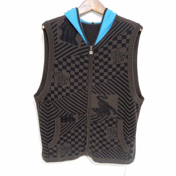伊太利屋 - 伊太利屋/GKITALIYA(イタリヤ) ダウンベスト サイズ11 M レディース美品  - ネイビー×オレンジ×マルチ 冬/秋 伊太利屋/GKITALIYA(イタリヤ) 半袖Tシャツ サイズ11B2