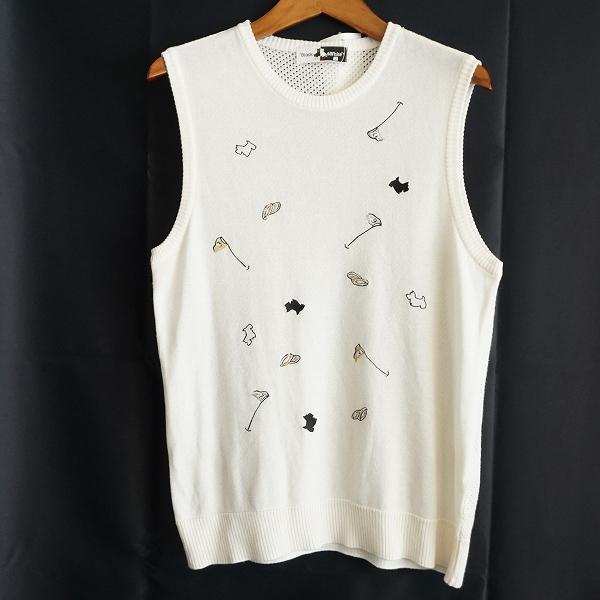Black＆White（ブラック&ホワイト） #anc ベスト 2 白 ニット 柄