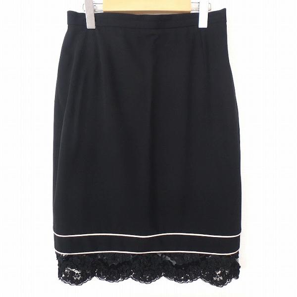 anc エスカーダ ESCADA スカート 40 黒 白 レース レディース [852828 