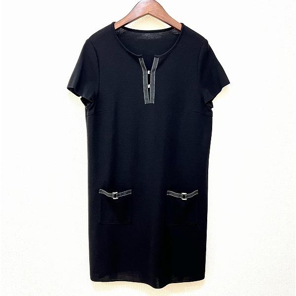 Leilian（レリアン） #anc チュニック M 黒 半袖 ニット リボン 