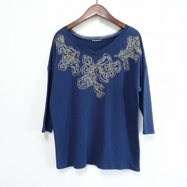 VIVIENNE TAM ドラゴン総刺繡タンクトップ ビジュー 水色 黒色