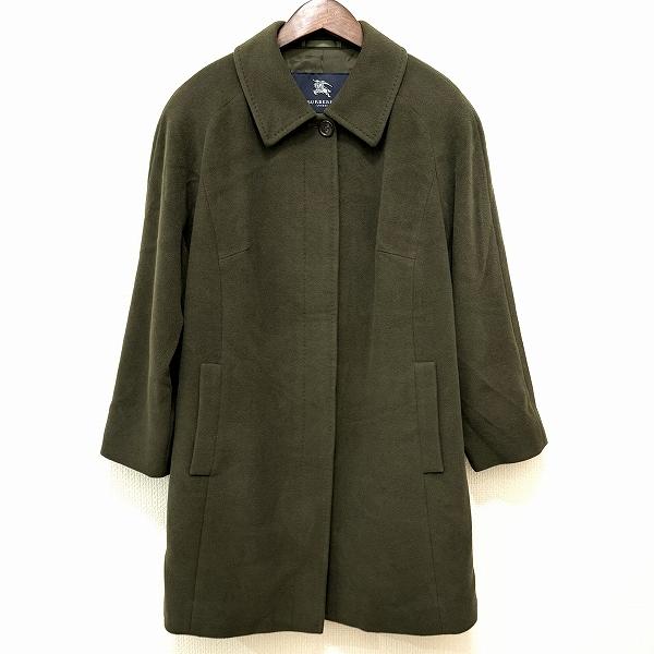 wnc バーバリー BURBERRY コート 13 カーキ アンゴラ混 ステンカラー